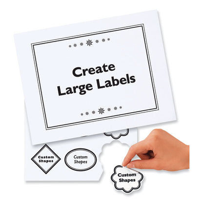 Removable Multi-Use Labels, Inkjet/Laser Printers, 8.5 x 11, White, 25/Pack