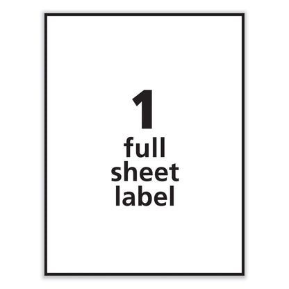 Removable Multi-Use Labels, Inkjet/Laser Printers, 8.5 x 11, White, 25/Pack