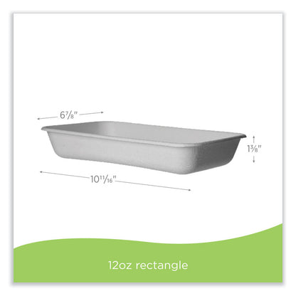 WorldView Renewable Molded Fiber Containers, 10.47 x 10.47 x 1.76, White, 200/Carton