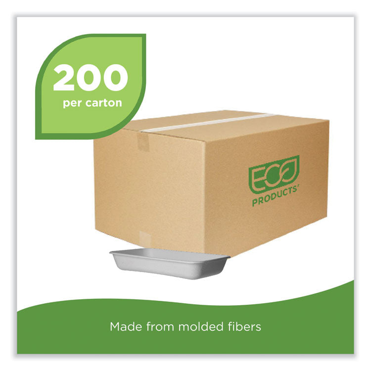 WorldView Renewable Molded Fiber Containers, 10.47 x 10.47 x 1.76, White, 200/Carton