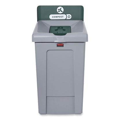 Slim Jim Recycling Station 1-Stream, Compost Collection Station, 33 gal, Resin, Gray