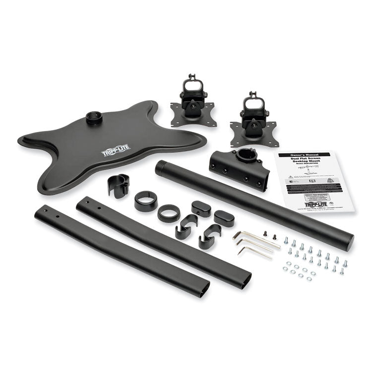 Dual Desktop Monitor Stand, For 13" to 27" Monitors, 31.69" x 10" x 18.11", Black, Supports 26 lb