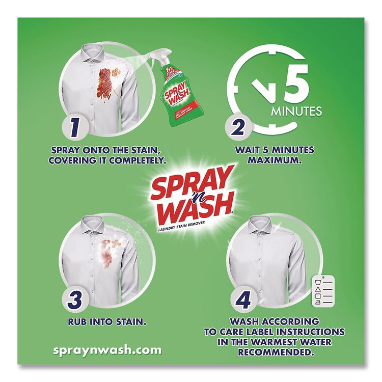 Stain Remover, Unscented, 22 oz Spray Bottle, 12/Carton