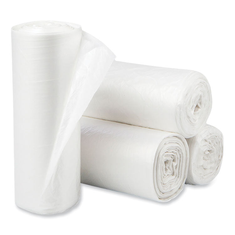 Eco Strong Plus Can Liners, 60 gal, 16 mic, 38" x 58", Natural, Perforated Roll, 200/Carton