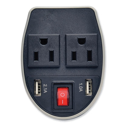 PowerVerter Ultra-Compact Car Inverter, 200 W, Two AC Outlets/Two USB Ports