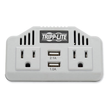 PowerVerter Ultra-Compact Car Inverter, 400 W, Two AC Outlets/Two USB Ports, 3.1 A