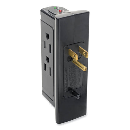 Protect It! Four-Outlet Direct Plug-In Surge Suppressor , 4 AC Outlets, 720 J, Black