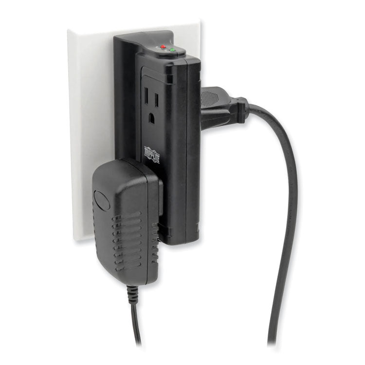 Protect It! Four-Outlet Direct Plug-In Surge Suppressor , 4 AC Outlets, 720 J, Black