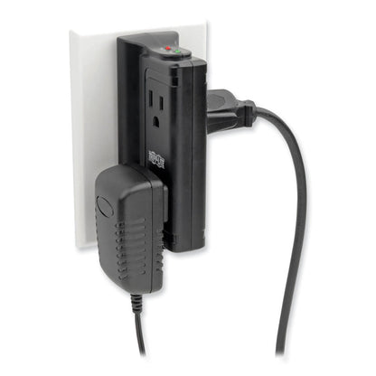 Protect It! Four-Outlet Direct Plug-In Surge Suppressor , 4 AC Outlets, 720 J, Black