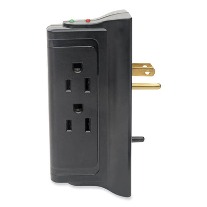 Protect It! Four-Outlet Direct Plug-In Surge Suppressor , 4 AC Outlets, 720 J, Black