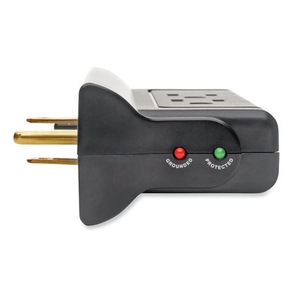 Protect It! Four-Outlet Direct Plug-In Surge Suppressor , 4 AC Outlets, 720 J, Black