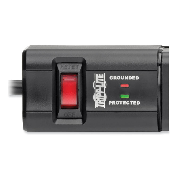 Protect It! Surge Suppressor, 6 AC Outlets/2 USB Ports, 8 ft Cord, 1,080 J, Black