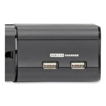 Protect It! Surge Suppressor, 6 AC Outlets/2 USB Ports, 8 ft Cord, 1,080 J, Black