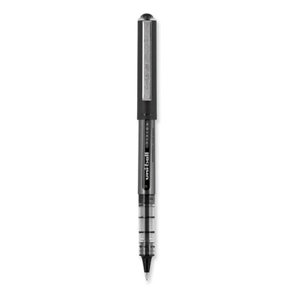 VISION Rollerball Pen, Stick, Bold 1 mm, Black Ink, Gray/Black/Clear Barrel, Dozen