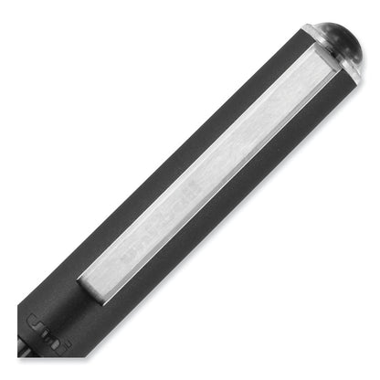VISION Rollerball Pen, Stick, Bold 1 mm, Black Ink, Gray/Black/Clear Barrel, Dozen