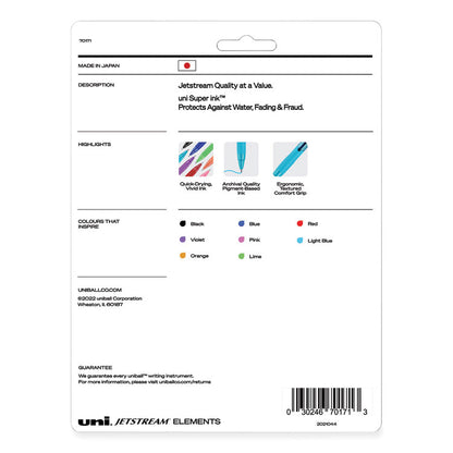 Jetstream Elements Hybrid Gel Pen, Retractable, Medium 1 mm, Assorted Ink and Barrel Colors, 12/Pack