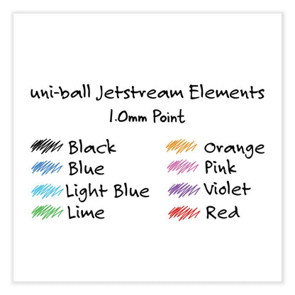 Jetstream Elements Hybrid Gel Pen, Retractable, Medium 1 mm, Assorted Ink and Barrel Colors, 12/Pack