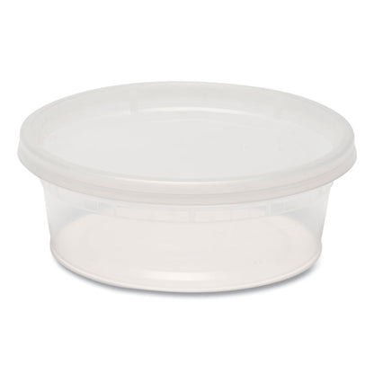 Plastic Deli Container with Lid, 8 oz, Clear, Plastic, 240/Carton