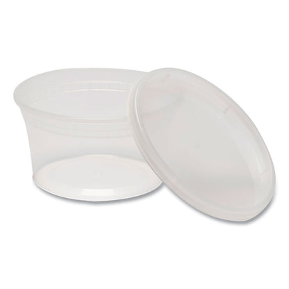 Plastic Deli Container with Lid, 12 oz, Clear, Plastic, 240/Carton
