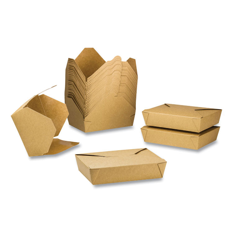 Reclosable Kraft Take-Out Box, 54 oz, 8.51 x 6.3 x 1.8, Brown, Paper, 200/Carton