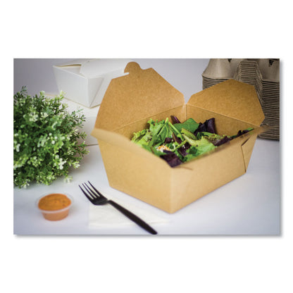 Reclosable Kraft Take-Out Box, 110 oz, 8.93 x 6.65 x 3.5, Brown, Paper, 160/Carton