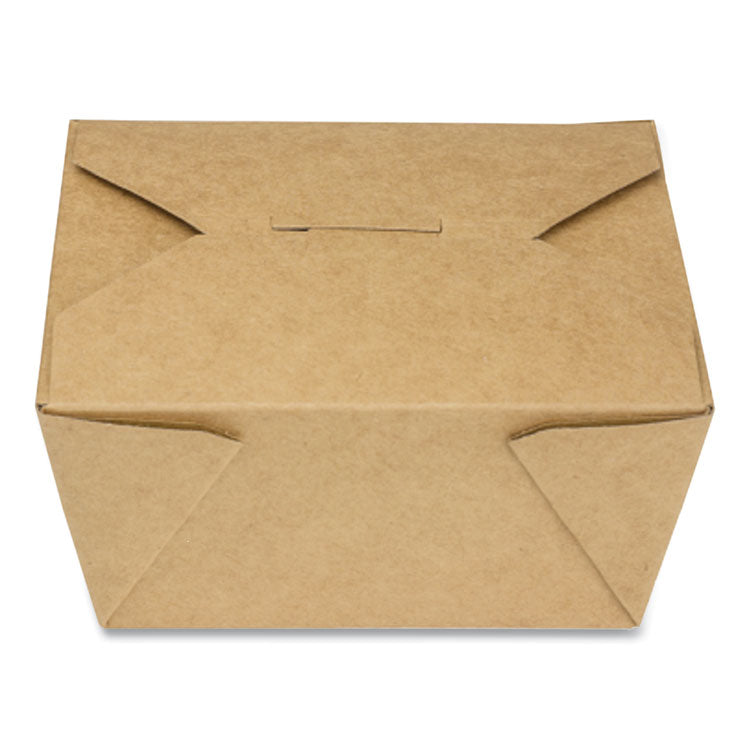 Reclosable Kraft Take-Out Box, 30 oz, 5.06 x 4.27 x 2.4, Brown, Paper, 450/Carton