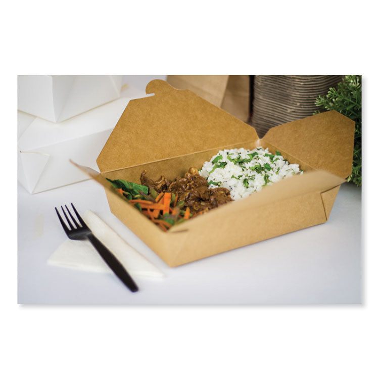 Reclosable Kraft Take-Out Box, 54 oz, 8.51 x 6.3 x 1.8, Brown, Paper, 200/Carton