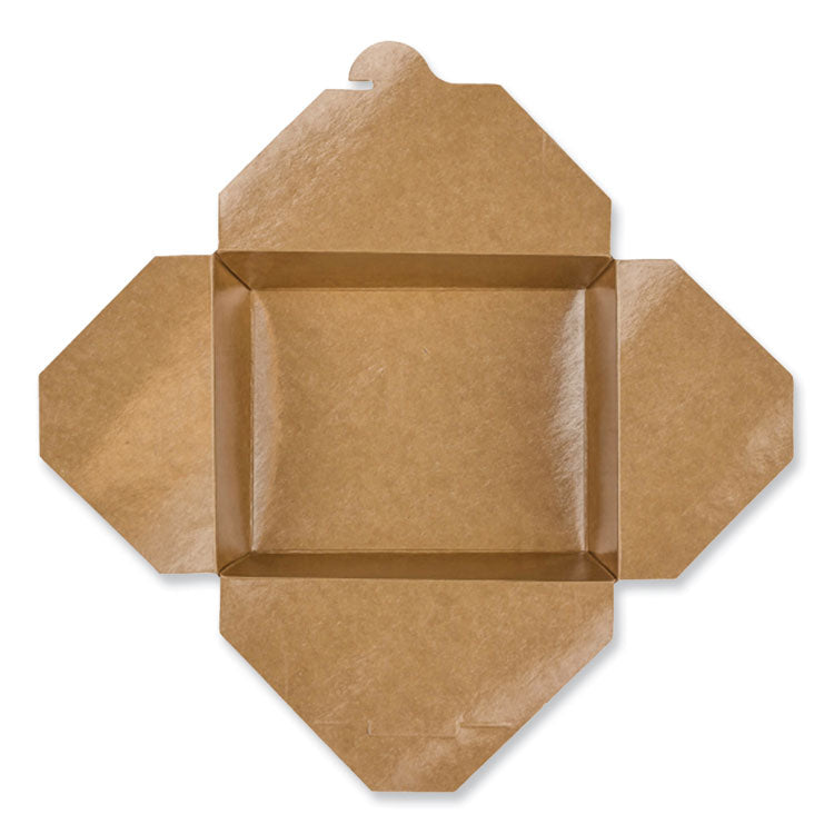 Reclosable Kraft Take-Out Box, 48 oz, 6.93 x 5.62 x 2.4, Brown, Paper, 300/Carton