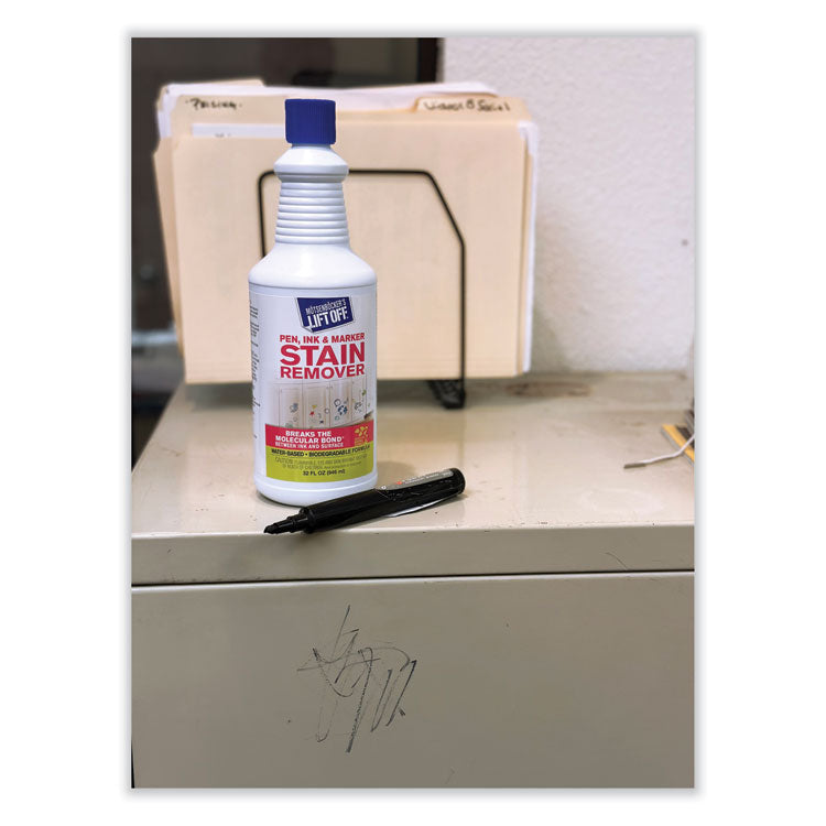 Lift Off #3: Pen, Ink and Marker Graffiti Remover, 32 oz Pour Bottle, 6/Carton