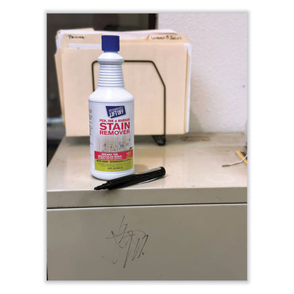 Lift Off #3: Pen, Ink and Marker Graffiti Remover, 32 oz Pour Bottle, 6/Carton