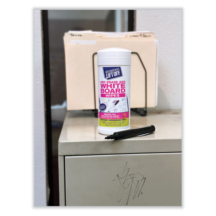 Dry Erase Board Cleaner Wipes, 7 x 12, 40/Canister