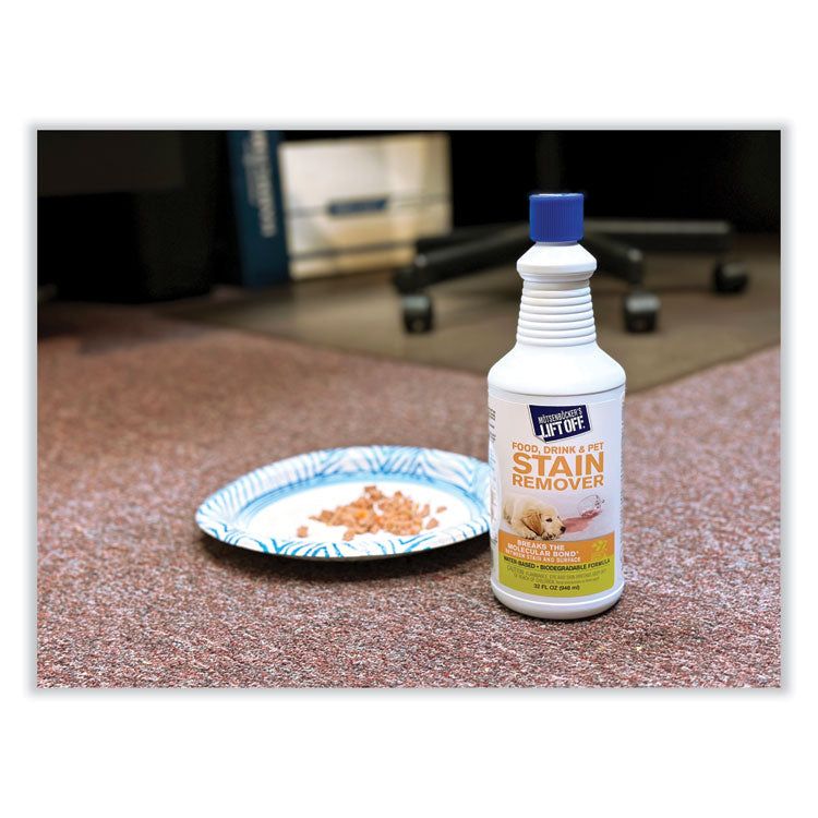 Food/Beverage/Protein Stain Remover, Unscented, 32 oz Pour Bottle, 6/Carton