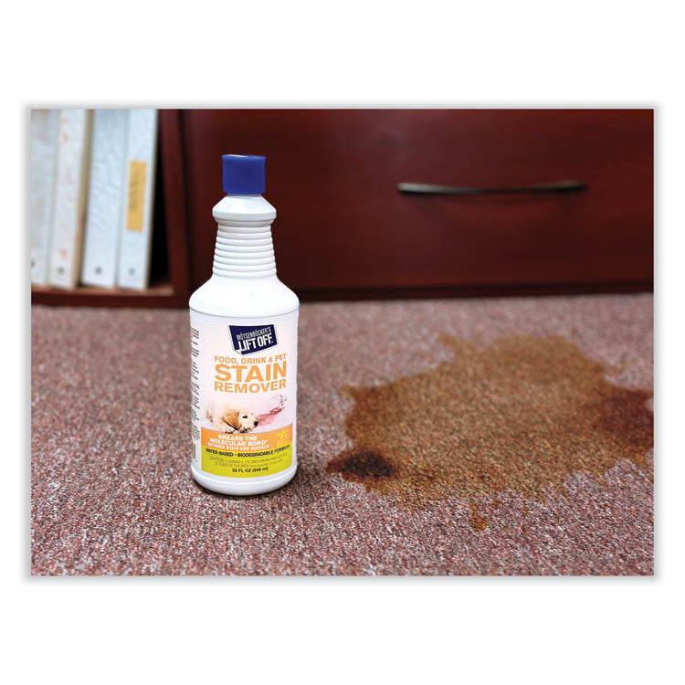 Food/Beverage/Protein Stain Remover, Unscented, 32 oz Pour Bottle, 6/Carton