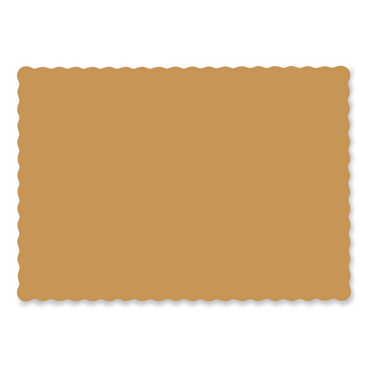Placemats, Smooth Surface, Scalloped Edges, 14" x 10", Gold, 1,000/Carton