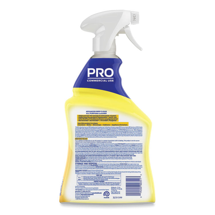 Advanced Deep Clean All Purpose Cleaner, Lemon Breeze Scent, 32 oz Trigger Spray Bottle, 12/Carton
