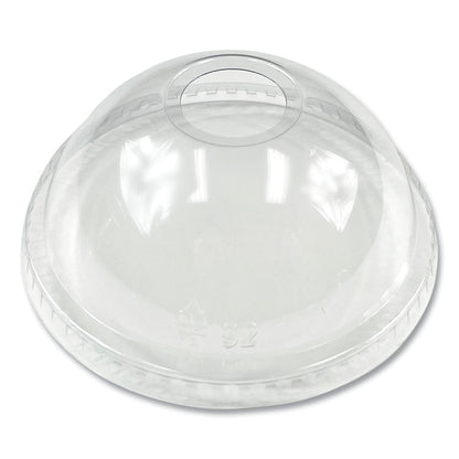 PET Cold Cup Dome Lids, Fits 9 oz Squat/12 oz Cold Cups, Plastic, Clear, 1,000/Carton