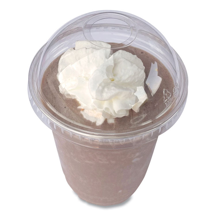 PET Cold Cup Dome Lids, Fits 9 oz Squat/12 oz Cold Cups, Plastic, Clear, 1,000/Carton
