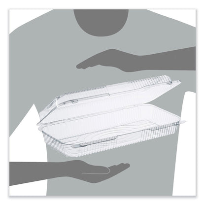 StayLock Clear Hinged Lid Containers, 8 x 13.38 x 2.6, Clear, Plastic, 200/Carton