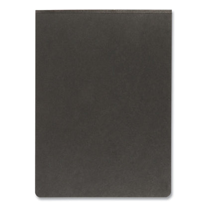Pressboard Report Cover with Reinforced Top Hinge, Two-Prong Metal Fastener, 2" Capacity, 8.5 x 11, Black/Black