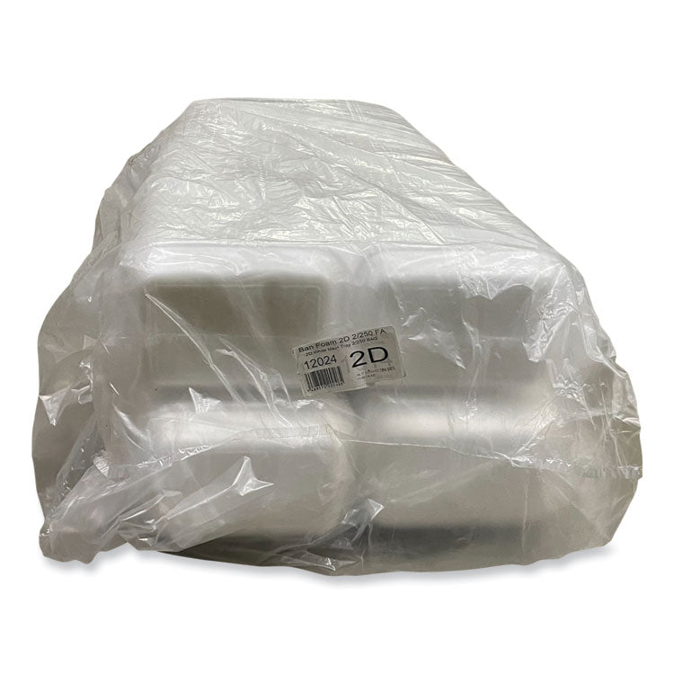 Meat Trays, #2D, 8.56 x 6.1 x 1.2, White, Foam, 500/Carton