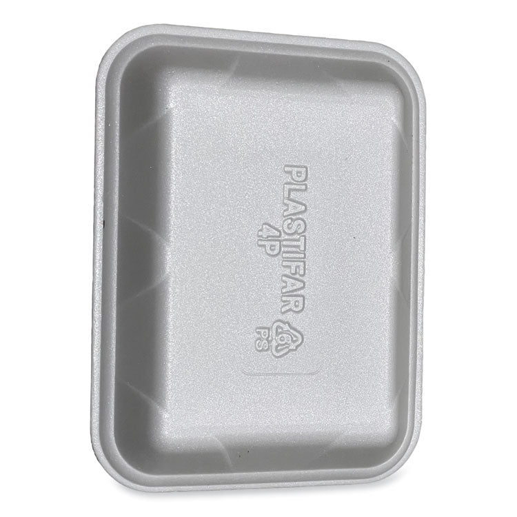 Meat Trays, #4P, 9.5 x 7.19 x 1.2, White, Foam, 500/Carton