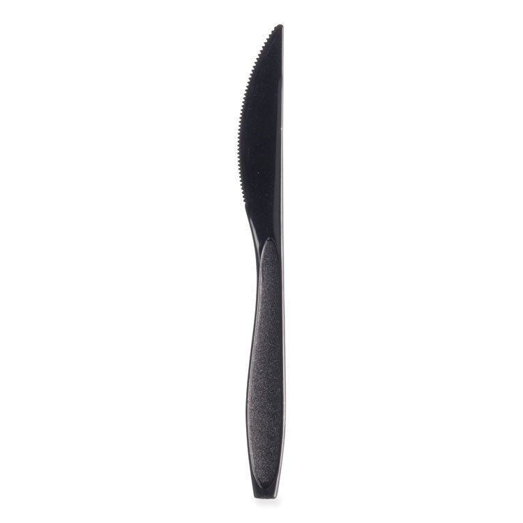 Reliance Mediumweight Cutlery, Knife, Plastic, Black, 1,000/Carton