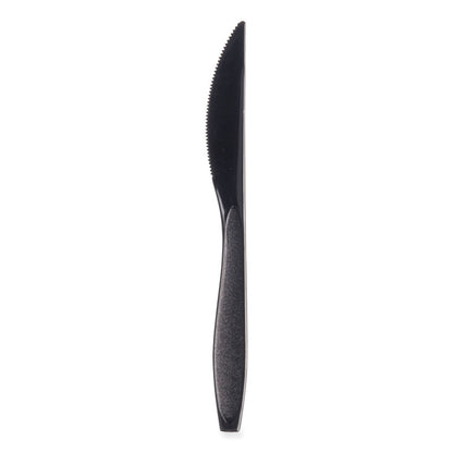 Reliance Mediumweight Cutlery, Knife, Plastic, Black, 1,000/Carton