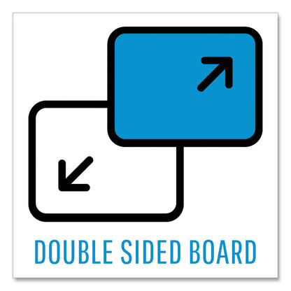 Magnetic Dry Erase Floor Stand Signs, White 15" x 11" Rectangle Surface, Black/Silver Frame, 15" x 10" x 40" to 68"