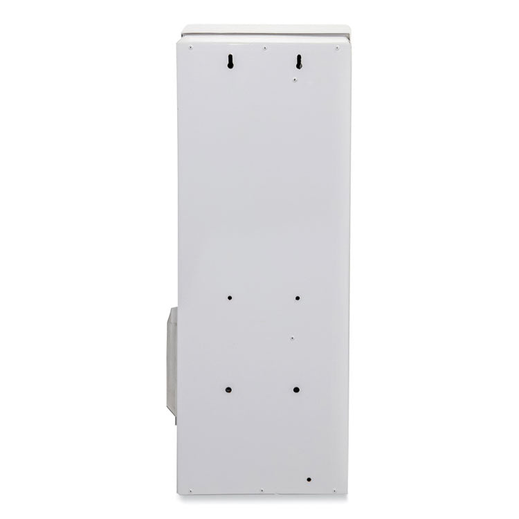Dual Channel Sanitary Napkin/Tampon Vendor, 25 Cent Coin Mechanism, 11.13 x 7.63 x 26.38, White/Blue