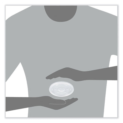 Cold Cup Lids, Fits 8 oz to 32 oz Cold Cups/Containers, Plastic, Translucent, 100/Sleeve, 10 Sleeves/Carton