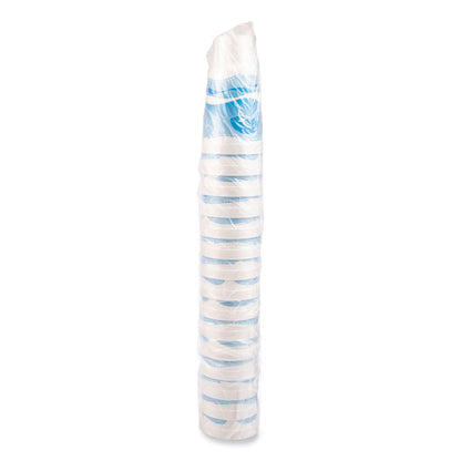 Horizon Hot/Cold Foam Drinking Cups, 44 oz, White/Ocean Blue, 15/Bag, 20 Bags/Carton