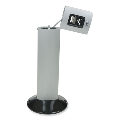 Metropolitan Smokers' Station, Weighted Base, 1.6 gal, Galvanized Liner, 16.8 dia x 42.8h, Black
