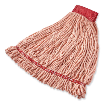 Web Foot BLEND SHRINKLESS Mop Head, Cotton/Synthetic, Small, Orange, 6/Carton