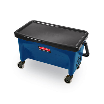 Microfiber Finish Bucket, with Lid, 3 gal, Blue/Black